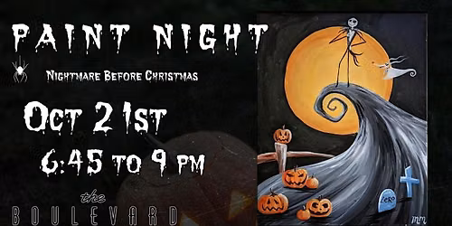 Nightmare Before Christmas Canvas Paint Night