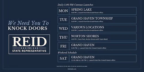 Oct 5 - 10 | Weekday Canvassing with Team Reid 