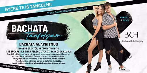 Bachata AlapRitmus Gabesszal & R\u00e9k\u00e1val \/\/ minden h\u00e9tf\u0151n November 3-t\u00f3l