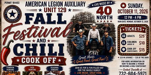 American Legion Auxiliary Unit 129 Annual Fall Festival And Chili Cookoff
