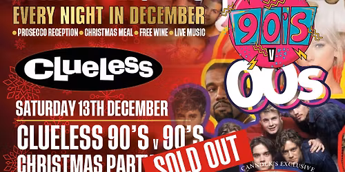 SOLD OUT - \u272890's V 00's Christmas Party Night at The Premier Suite, Cannock