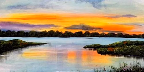 "Sunset Reflections" In Person Paint Night Event Thursday 7:00 p.m. at Tapster Bellevue