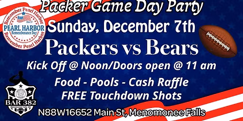 Remembering Pearl Harbor Packer Game Day Party