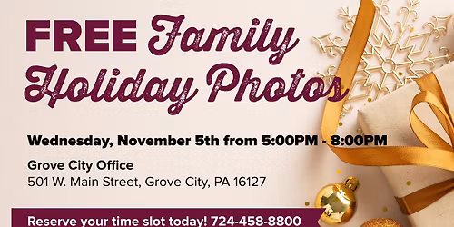 FREE Holiday Photos! Reservations Required