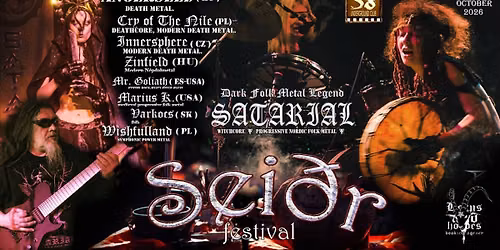 Sei\u00f0r festival 2026 Satarial+ANGERSEED+Innersphere ( CZ )Varkocs ( SK ) Zinfield ( HU )Marius K. (  