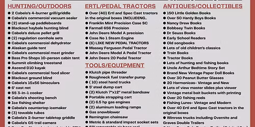 October 11 "LIVE" Consignment Auction