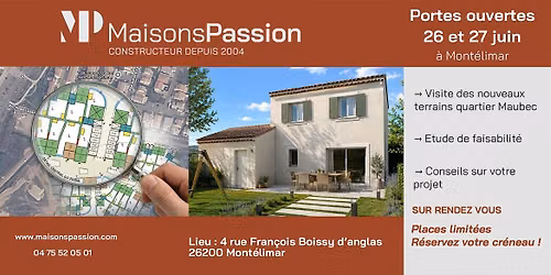 Visites Priv\u00e9es Maisons Passion Mont\u00e9limar le 26 & 27 Juin 2026