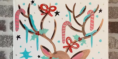$29 CLASS! Retro Reindeer Canvas Class