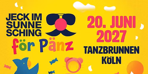 Jeck im Sunnesching f\u00f6r P\u00e4nz 2027 - Das Familienfestival in K\u00f6ln