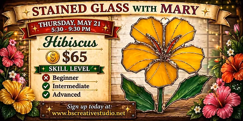 Stained Glass with Mary- HIBISCUS