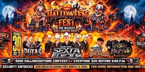 HALLOWEEN FEST CON GRUPO SEXTA EDICION, & MAS
