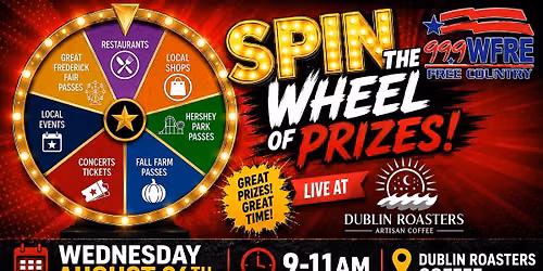 Wheel of Prizes at Dublin Roasters