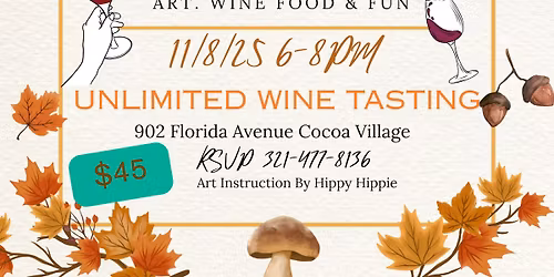 Autumn Tree Painting & Unlimited Wine Tasting