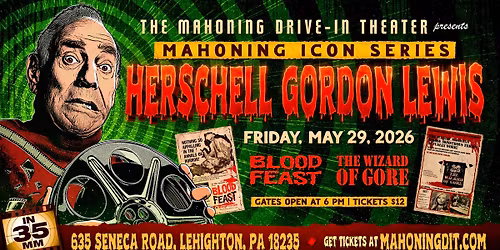 Mahoning Icon Series: H.G. Lewis - BLOOD FEAST + WIZARD OF GORE (on 35mm)