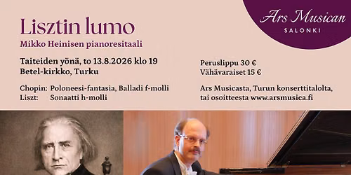 Lisztin lumo - Mikko Heinisen pianoresitaali