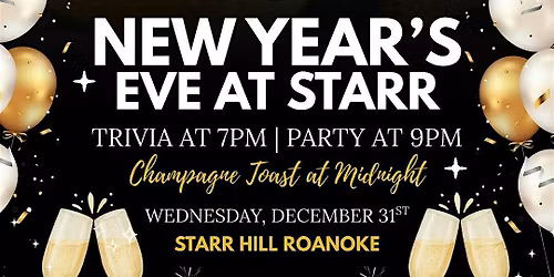 New Year's Eve @ Starr Hill Roanoke