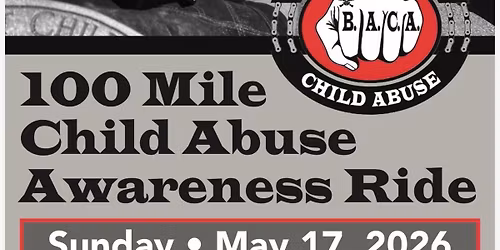 100 Mile CHILD ABUSE Child Abuse Awareness Ride 2026