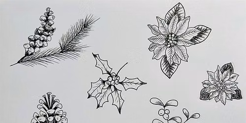 NEW! Learn How to Draw winter Botanicals \u2013November-Four-Session Course