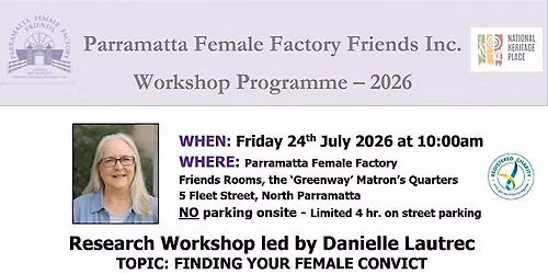 Research Workshop - Danielle Lautrec - Finding Your Female Convict