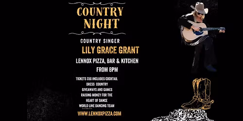 NYE 2025 - Country Night at Lennox Pizza Bar and Kitchen - Fundraiser - Heart Of Dance Line Dancers