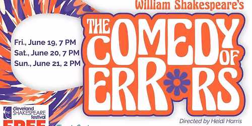 French Creek Theatre Presents- The Cleveland Shakespeare Festival\u2019s \u201cThe Comedy of Errors\u201d
