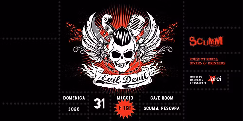 Evil Devil live @ Scumm Cave Room \u2022 Dom 31\/05 H 19!