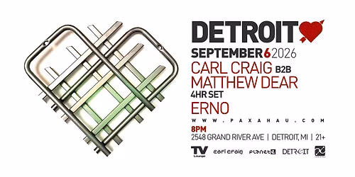Detroit Love Labor Day Weekend: Carl Craig b2b Matthew Dear