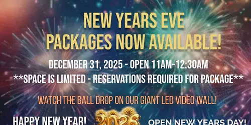 New Years Eve Packages ALLL DAY and NIGHT at Holiday Bowl!