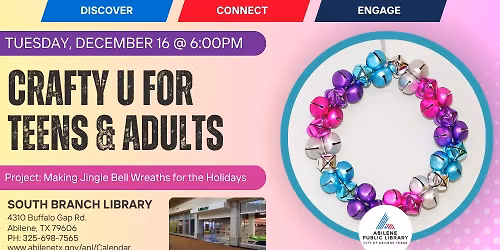 Crafty U: Jingle Bell Wreaths (South Branch)