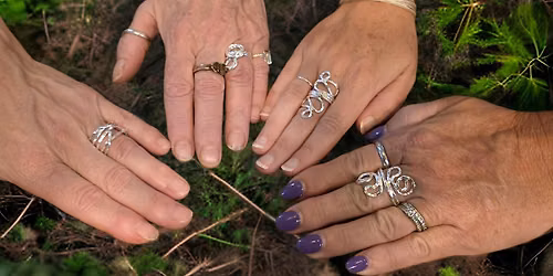 Abstract Fine Silver Ring Class