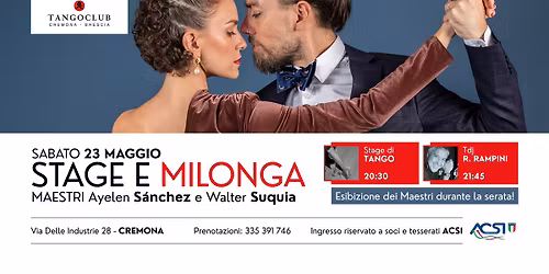 Stage e Milonga con i Maestri Ayelen Sanchez e Walter Suquia