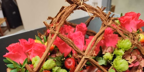 Workshop arrangement met bloemen thema herfst