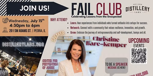 Fail Club w\/Speaker Christine Bare-Kemper, VP of Philanthropy for Center for Prevention of Abuse