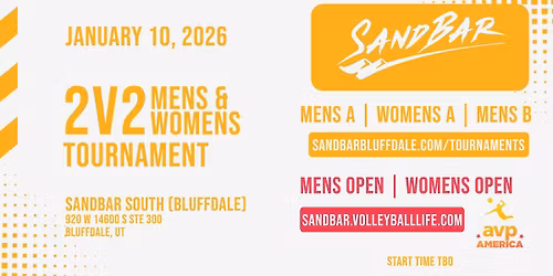 2v2 Men's\/Women's Tournament @ SandBar South (Bluffdale)