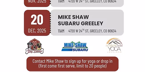 Puppy Yoga w/ Mike Shaw Subaru! 