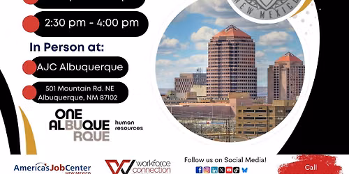 Get Hired with The City of Albuquerque- Application Workshop at America's Job Center Albuquerque