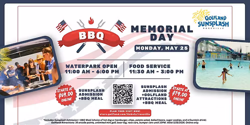 Memorial Day BBQ Party + Waterpark Admission