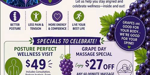 National Posture Month & National Grape Day with Fisher Chiropractic Wellness Center