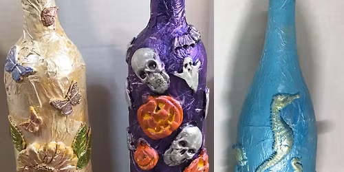 10/25 - Wine Not? Painted air dry clay bottle