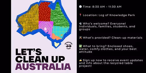 FREE EVENT: Clean Up Australia Day 2026: Join the Log of Knowledge Park Community Event