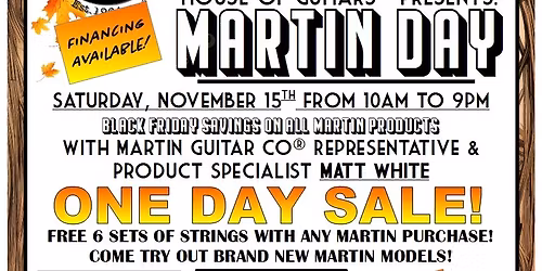 Martin Guitars Sales Event