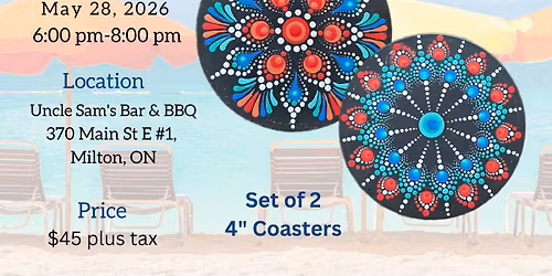 Milton-Tropical Coastal Vibe Coaster Set Dot-Painting Workshop