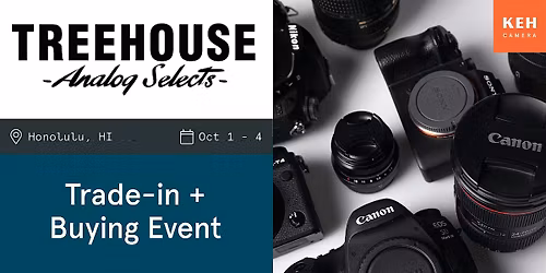 Sell your camera gear (free event-appt only) at Treehouse Analog Selects