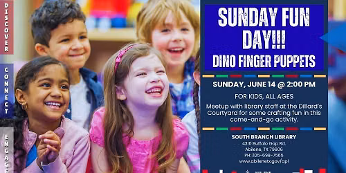 Sunday Fun Day: Dino Finger Puppets (South Branch)