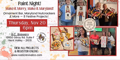 Maryland Little Christmas Paint Night - Hunt Valley!