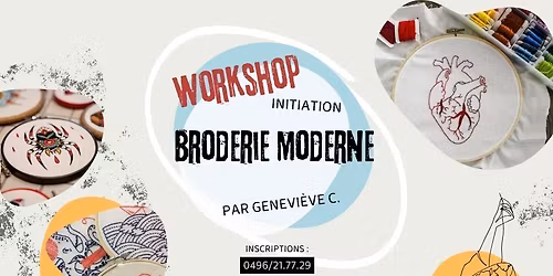 WORKSHOP : initiation \u00e0 la broderie moderne