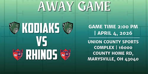 AWAY Game vs Marysville Rhinos