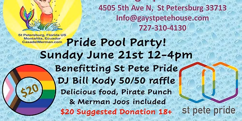St Pete Pride Pool Party Fundraiser at Casa del Merman