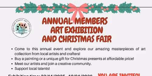 Annual Members Art Exhibition and Christmas Fair