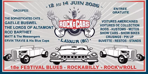 Festival ROCK\u2019&\u2019CARS \u00e0 Lavaur (81) du 12 au 14 juin 2026